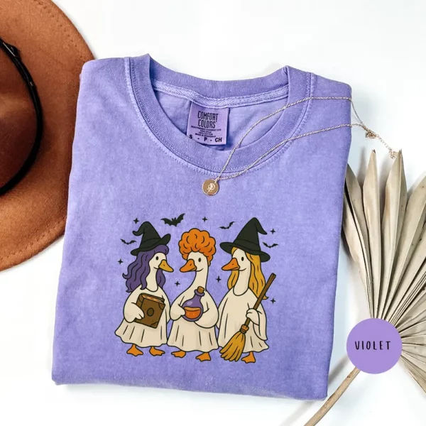 Halloween Goose Witch T-shirt, Scary Cute Silly Tee, Horror Costume Shirt, Spooky Season, Funny Animal Meme Shirt Gift - Image 4