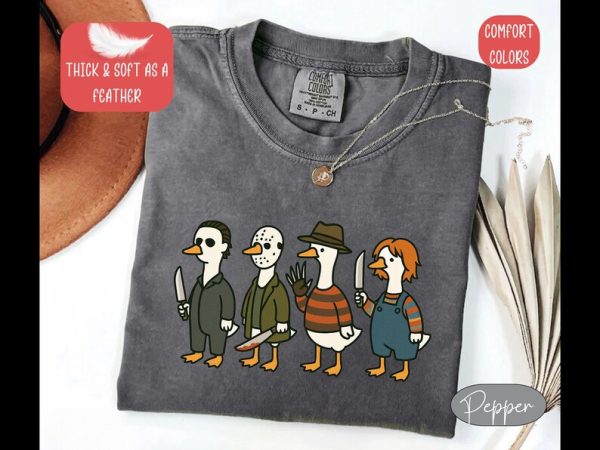 Just a Horror Goose Shirt, Halloween Silly Goose Tee, Halloween Goose Tshirt, Funny Sweatshirt for Halloween, Gift for Her - Image 2