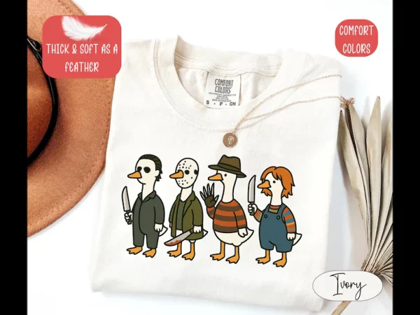 Just a Horror Goose Shirt, Halloween Silly Goose Tee, Halloween Goose Tshirt, Funny Sweatshirt for Halloween, Gift for Her