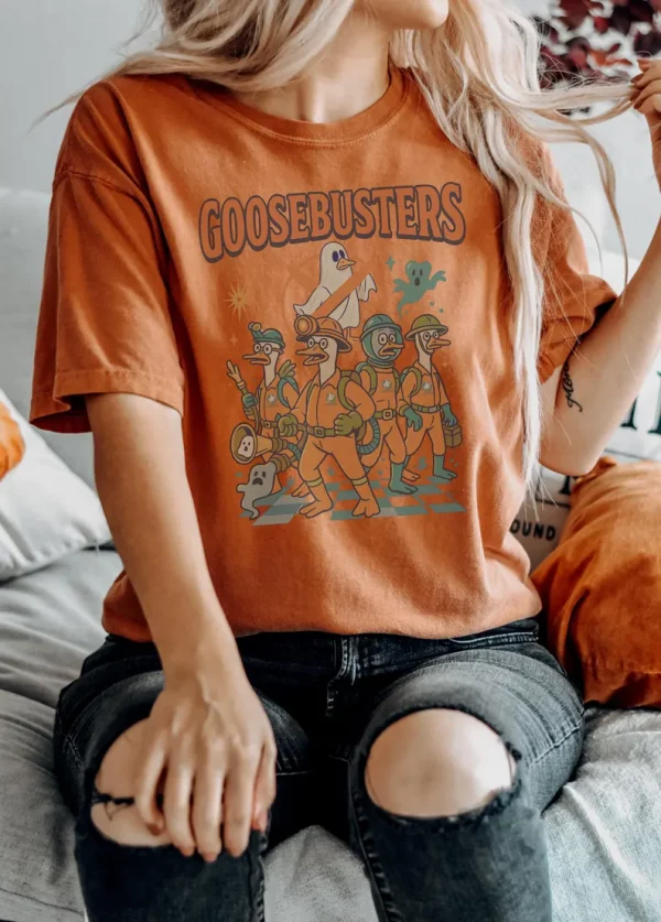 Goosebusters Funny Goose Halloween Shirt Comfort Colors Goose Shirt Spooky Shirt Trendy Halloween Shirt Spooky Season Funny Halloween Tshirt - Image 2