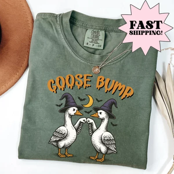 Halloween Shirt, Halloween Ghost Shirt, Goose Shirt, Funny Halloween Tee, Fall Shirt, Silly Goose Spooky Shirt, Witch Shirt - Image 3