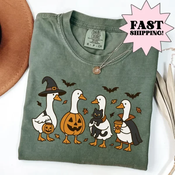 Halloween Shirt, Goose Shirt, Halloween Ghost Shirt, Silly Goose Shirt, Fall Shirt, Spooky Shirt, Pumpkin Costume Shirt