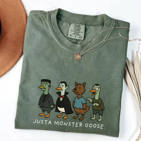 Just a Monster Goose Shirt, Halloween Silly Goose Shirt, Cute Spooky Goose Shirt, Sarcastic Halloween Shirt, Halloween 2025