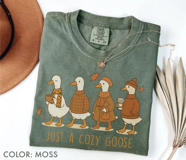 Silly Goose Shirt Comfort Colors® | Just a Cozy Goose Fall Shirt | Funny Autumn Goose Tee | Halloween Silly Goose Shirt, Trendy Gift for Her - Image 7