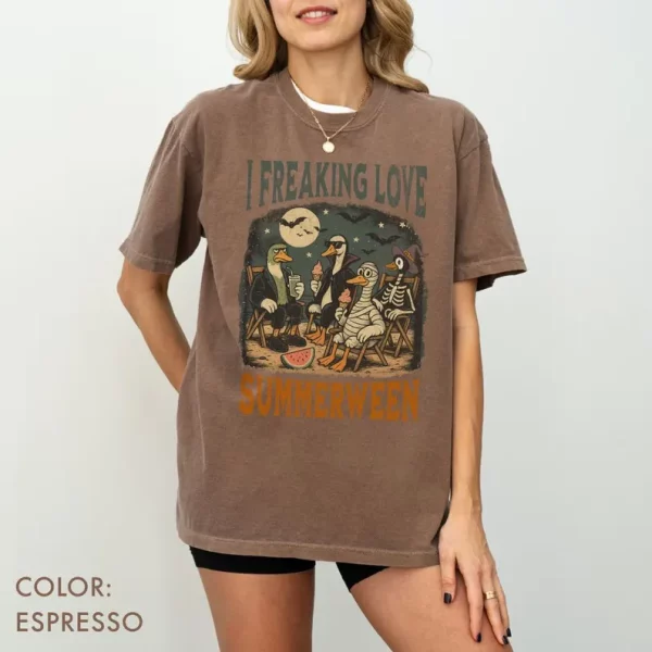 Funny Halloween Goose Shirt Comfort Colors®, Summerween Shirt, Silly Goose Fall Shirt, Spooky Season Party Tee, Halloween Silly Goose Shirt - Image 4