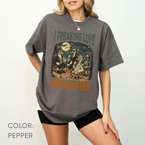Funny Halloween Goose Shirt Comfort Colors®, Summerween Shirt, Silly Goose Fall Shirt, Spooky Season Party Tee, Halloween Silly Goose Shirt - Image 5
