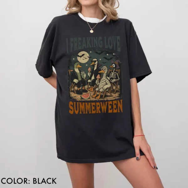 Funny Halloween Goose Shirt Comfort Colors®, Summerween Shirt, Silly Goose Fall Shirt, Spooky Season Party Tee, Halloween Silly Goose Shirt - Image 6