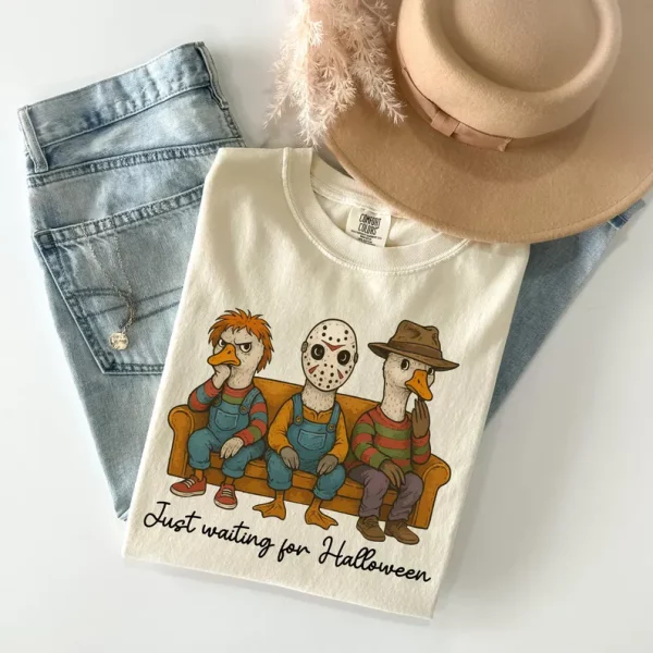 Horror Goose Shirt, Spooky Killer Goose Halloween Shirt, Silly Goose Halloween T-Shirt, Horror Movie Characters Sweatshirt