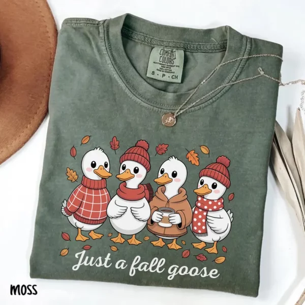 Goose Fall Shirt, Silly Goose Tee , Goose Lover Shirt, Just A Fall Goose , Fall Autumn Shirt, Funny Goose Tee - Image 5