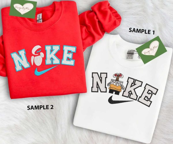 Wall-E X Eve Couple Nike Embroidered Sweatshirt - TerraBell Designs - Image 2