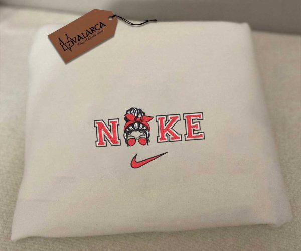 Nike Messy Bun Mom Embroidered Sweatshirt - TerraBell Designs - Image 3