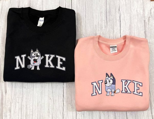 Muffin Socks Nike Couple Embroidered Bluey Sweatshirt - TerraBell Designs - Image 2