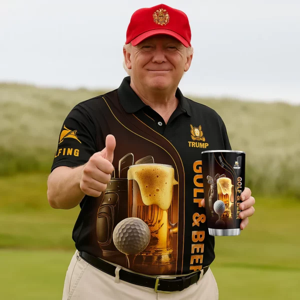 Golf And Beer Custom Men's Funny Graphic Golf Hoodie - Image 2