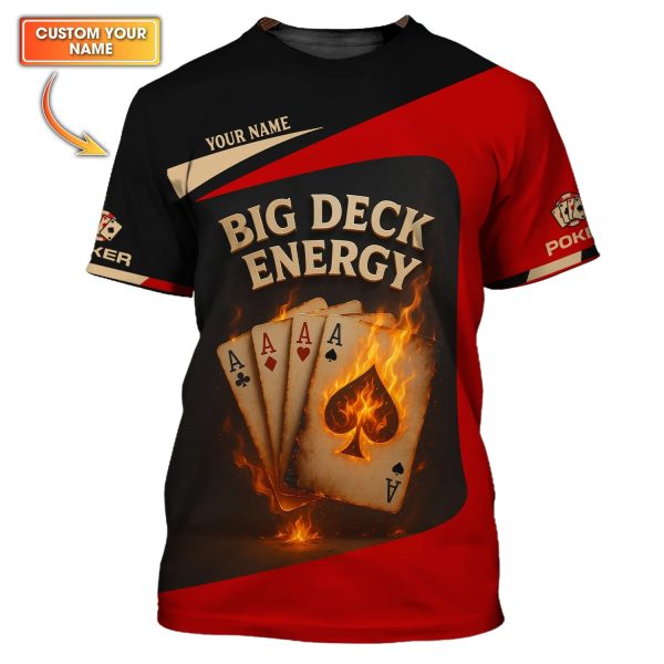 Big Deck Energy Poker Shirt, Funny Custom Polos For Poker Players, Gift For Pokers Lover