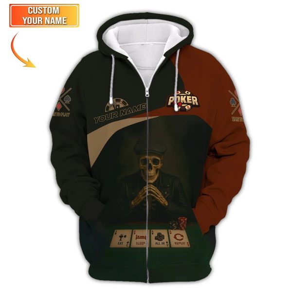 Poker Custom Shirts Grim Reaper Poker Polo Shirt Men Chip And Playing Card, Poker Gifts - Image 3