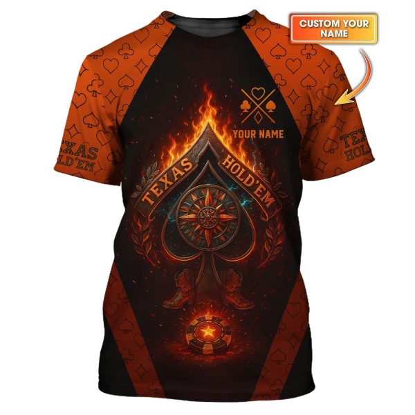 Texas Hold 'Em Shirt, Custom Poker Polo For Card Players, Gifts For Poker Player