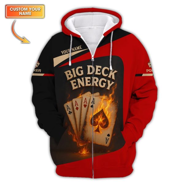 Big Deck Energy Poker Shirt, Funny Custom Polos For Poker Players, Gift For Pokers Lover - Image 3
