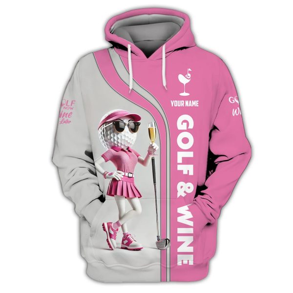 Golf & Wine Women Golf Shirts, Custom Golf Ball Lady, Golf Polos for Players - Image 6