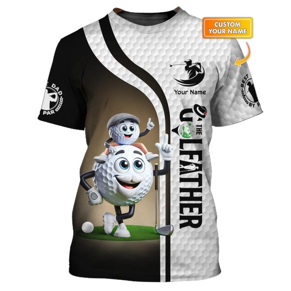 Custom Golf Dad Tee – The Golfather Shirt with Funny Golf Ball Design - Image 2