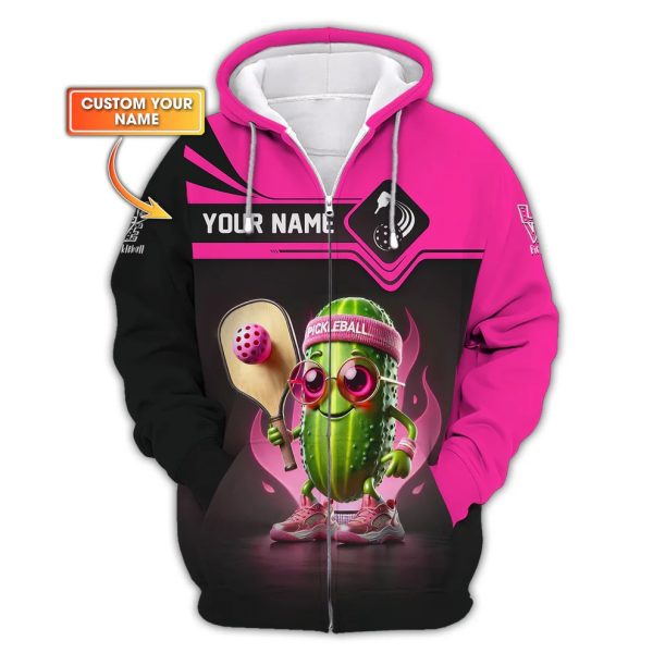 Pink Love Pickleball Funny Custom Name T Shirt, Funny Pickleball Shirts, Gifts For Pickleball Players - Image 2