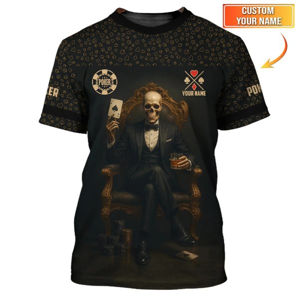 Custom Poker Shirt, ACE Shirt, Grim Reaper Poker Shirts For Men, Casino Shirt, Gift for Poker Players
