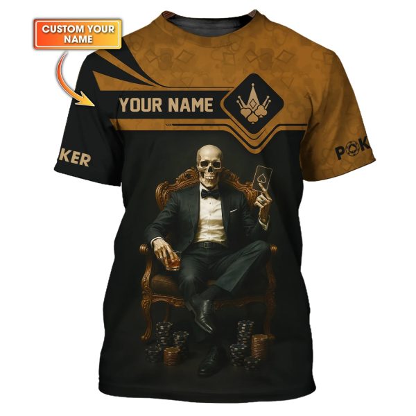 Grim Reaper Custom Personalized Poker Chips Shirts, ACE Card T Shirt, Poker Gift Ideas