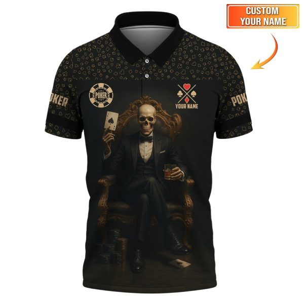 Custom Poker Shirt, ACE Shirt, Grim Reaper Poker Shirts For Men, Casino Shirt, Gift for Poker Players - Image 2
