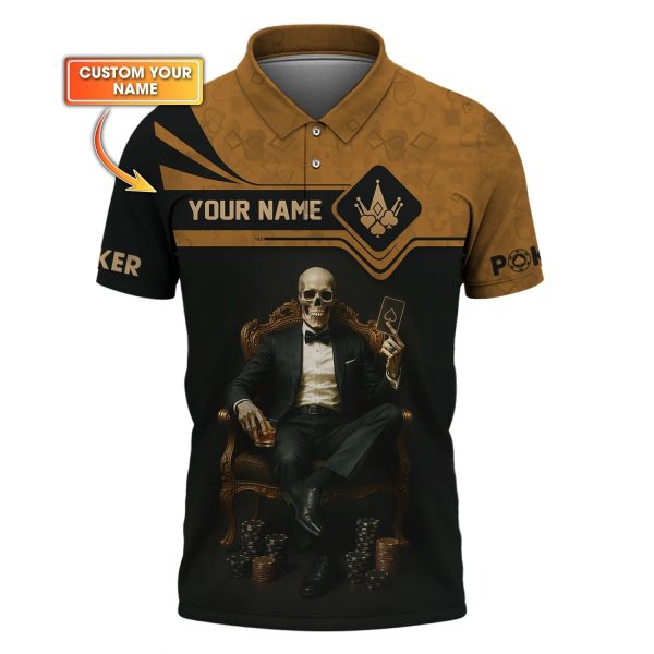Grim Reaper Custom Personalized Poker Chips Shirts, ACE Card T Shirt, Poker Gift Ideas - Image 2