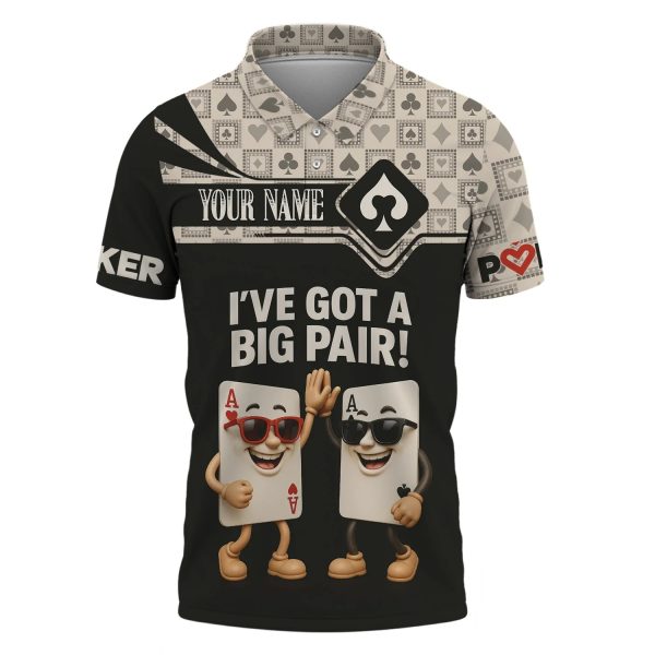 Custom Poker Shirts, Custom Playing Cards Shirt for Men, I've Got A Big Pair, Poker Gift for Lover - Image 2