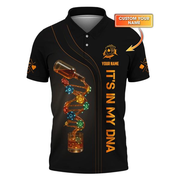 Poker In My DNA Custom Personalized Poker Chips Shirts, Poker Whiskey T Shirt, Poker Gift Ideas - Image 2