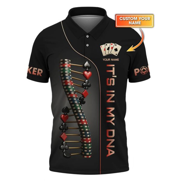 Custom Poker Shirts, Custom Poker Chips In My DNA T Shirt, Poker Gift for Lover - Image 2