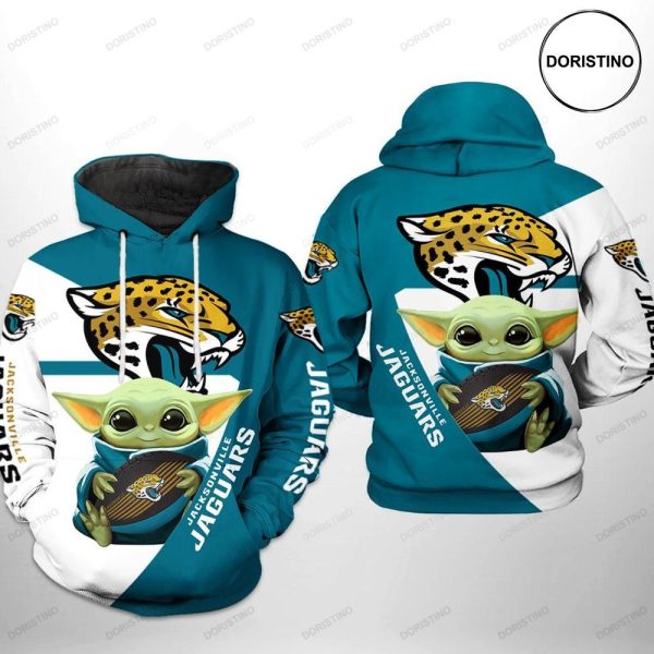 Jacksonville Jaguars Nfl Baby Yoda Team All Over Print Hoodie