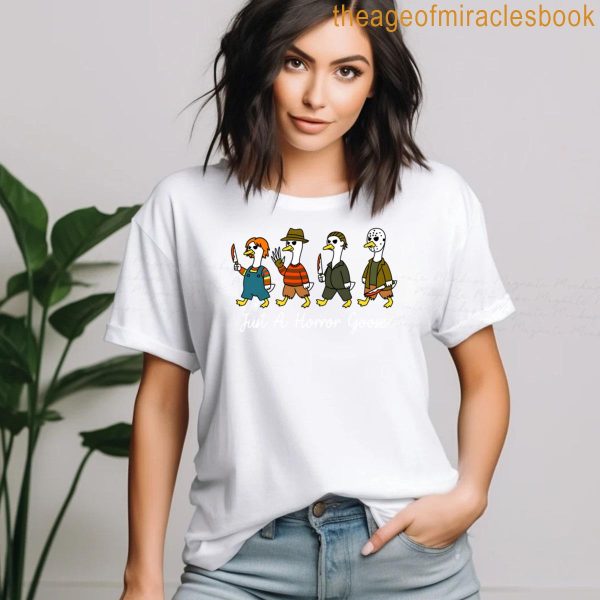 Just A Horror Goose Halloween Costume Fun Men Women T-shirt - Image 3