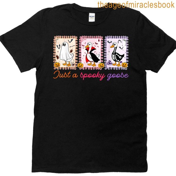 Just A Spooky Goose Coquette Bow Halloween Spooky T-shirt
