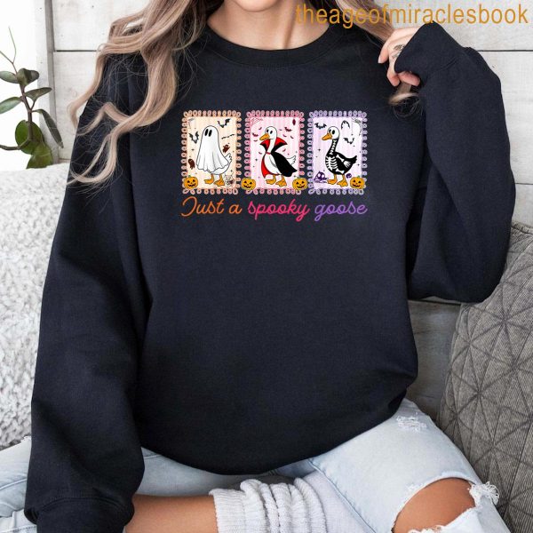 Just A Spooky Goose Coquette Bow Halloween Spooky T-shirt - Image 2