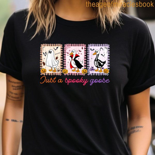 Just A Spooky Goose Coquette Bow Halloween Spooky T-shirt - Image 3