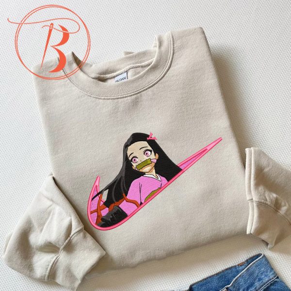 Kamado Nezuko Nike Demon Slayer Embroidered Sweatshirt - TerraBell Designs