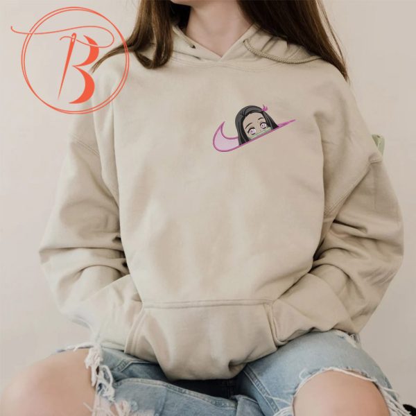 Nezuko Slayder Demon Nike Embroidered Hoodie - TerraBell Designs