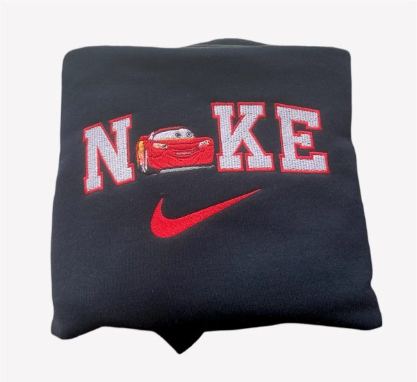 Lightning McQueen Red Car Nike Embroidered Sweatshirt - TerraBell Designs