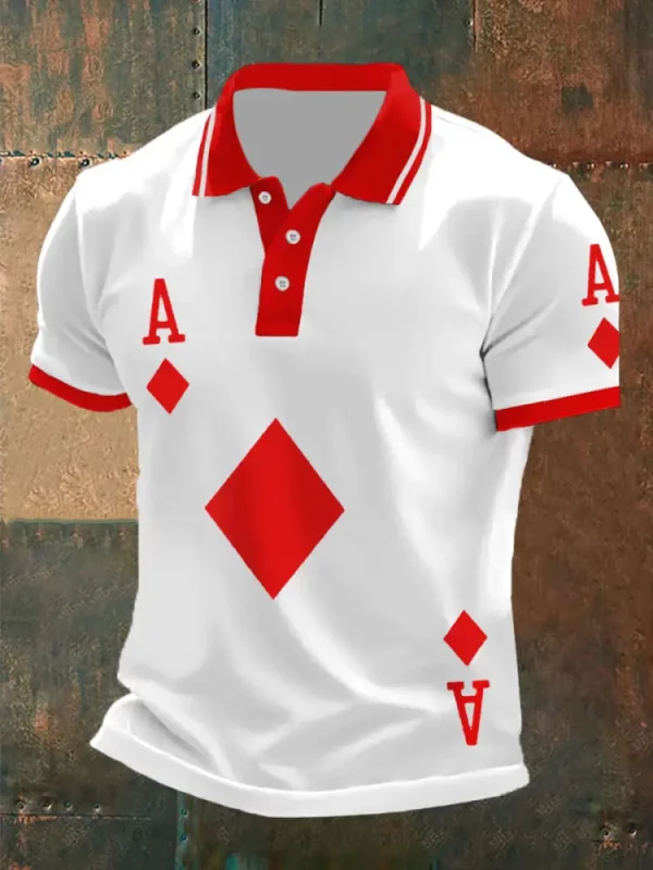 Polo Shirts Texas Hold'em Diamond A White