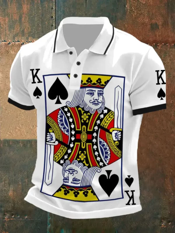 Polo Shirts Texas Hold'em Spades K White