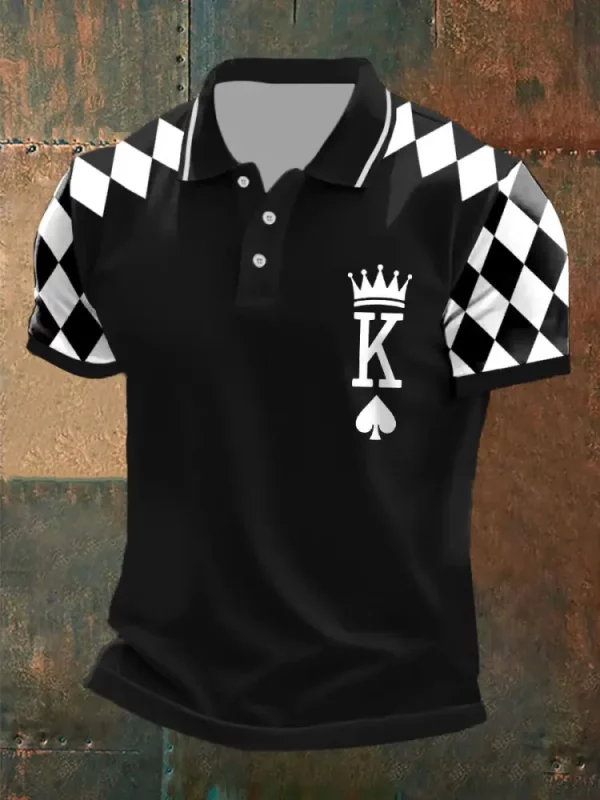 Polo Shirts Texas Hold'em Spades K Black