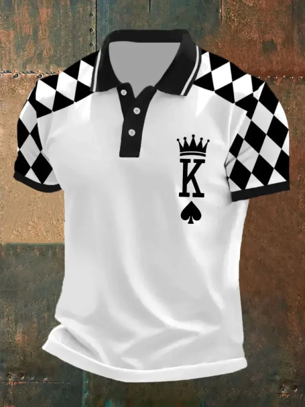 Polo Shirts Texas Hold'em Spades K White
