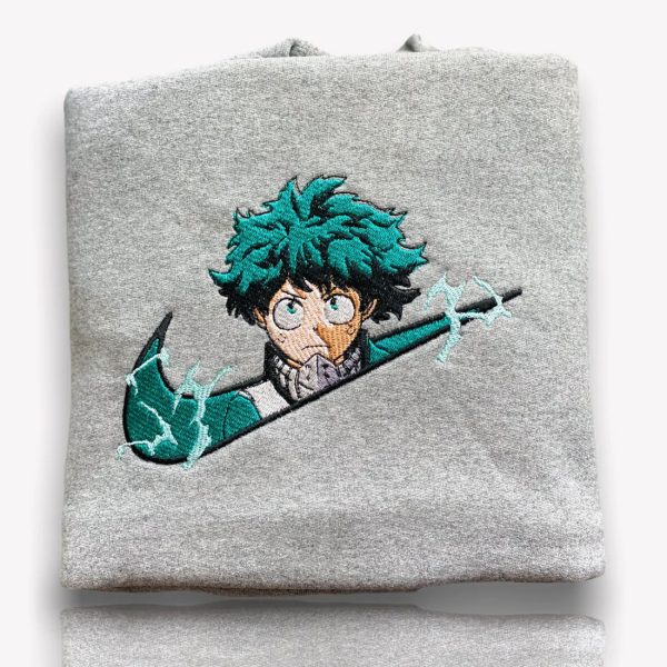 Nike Midoriya Izuku Embroidered Sweatshirt - TerraBell Designs