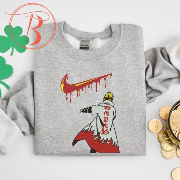 Minato Hokage Nike Drip Embroidery Sweatshirt - TerraBell Designs