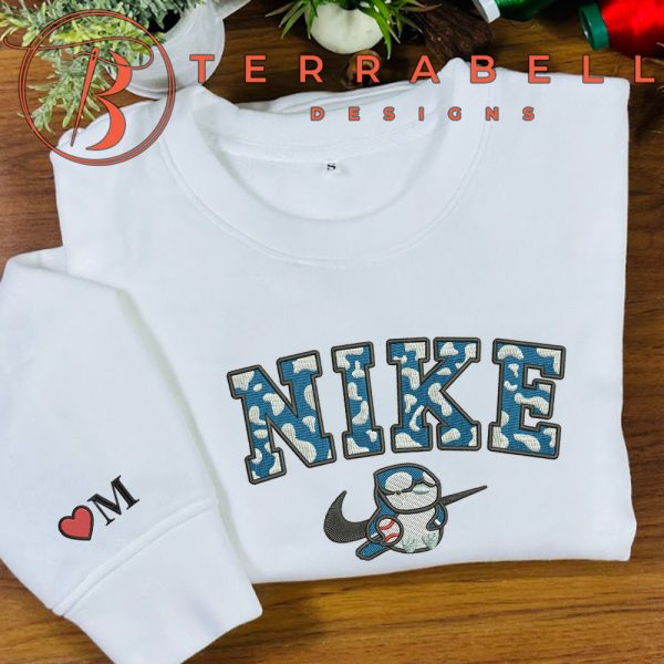 Nike Bird Snow Embroidered Sweatshirt Custom Name Sleeve - TerraBell Designs