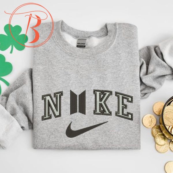 Nike BTS Bangtan Embroidered Sweatshirt For Music Fans - TerraBell Designs