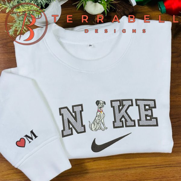 Nike Dalmation Embroidered Sweatshirt Custom Name Sleeve - TerraBell Designs