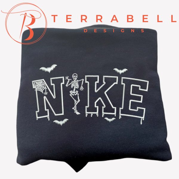 Nike Halloween Skull Embroidery Sweatshirt - TerraBell Designs