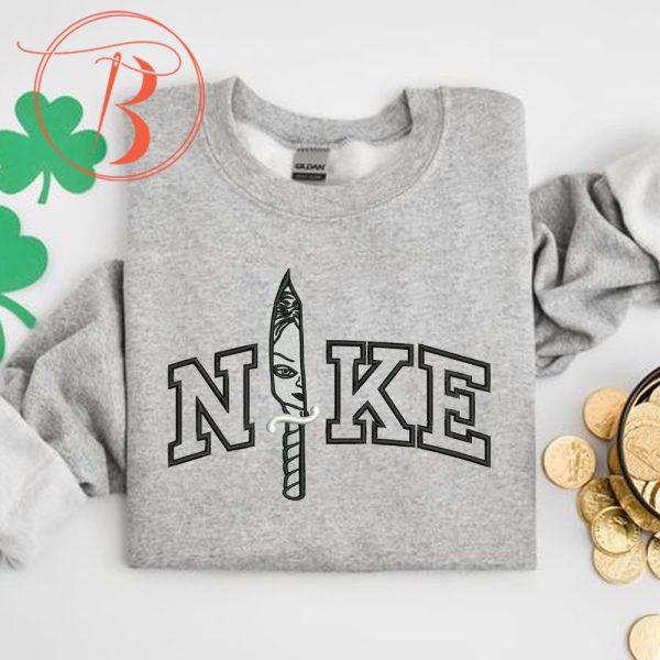 Nike Knife Chucky Bride Embroidered Sweatshirt For Womens - TerraBell Designs